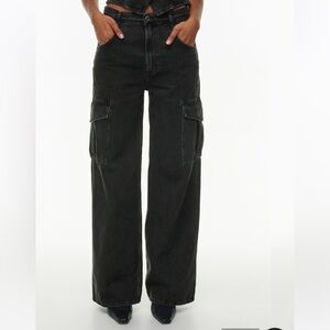 Agolde Black Wide Leg Jeans